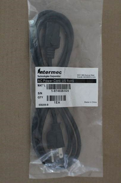 Intermec 1-974028-025 AC Power Cord, 220V AC, 8 feet, US, RoHS, PXI-PXIE