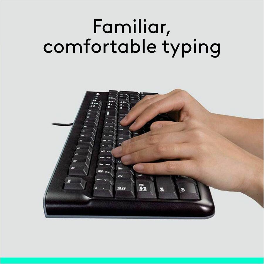 Logitech MK120 Wired Keyboard and Mouse Combo for Windows, Optical Wired Mouse, Full-Size Keyboard, USB Plug-and-Play