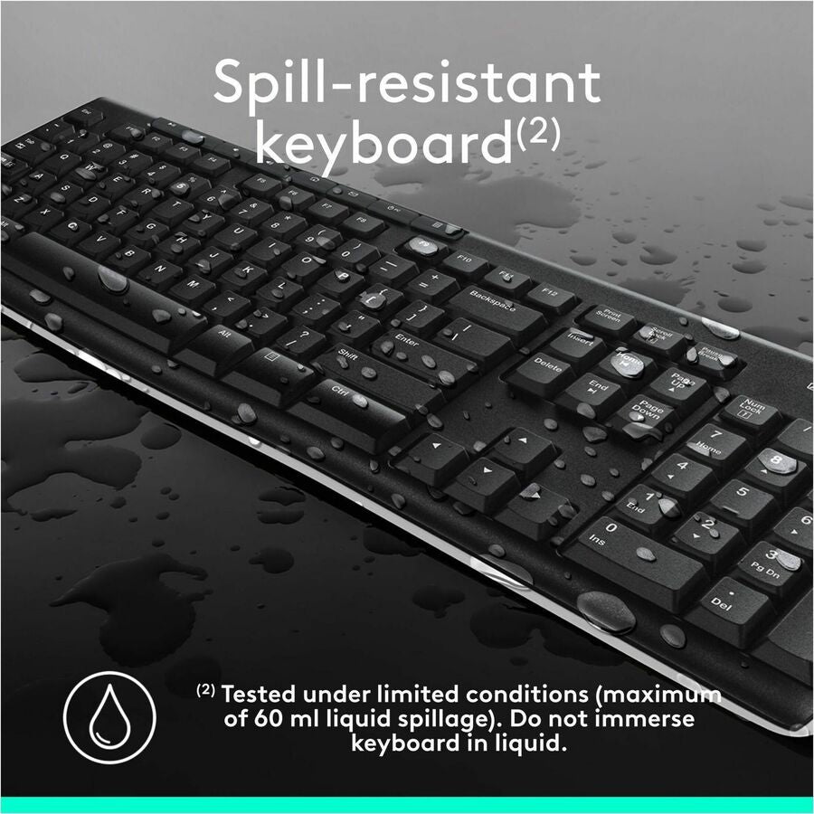 Logitech MK270 Wireless Keyboard and Mouse Combo for Windows, 2.4 GHz Wireless, Compact Mouse, Black