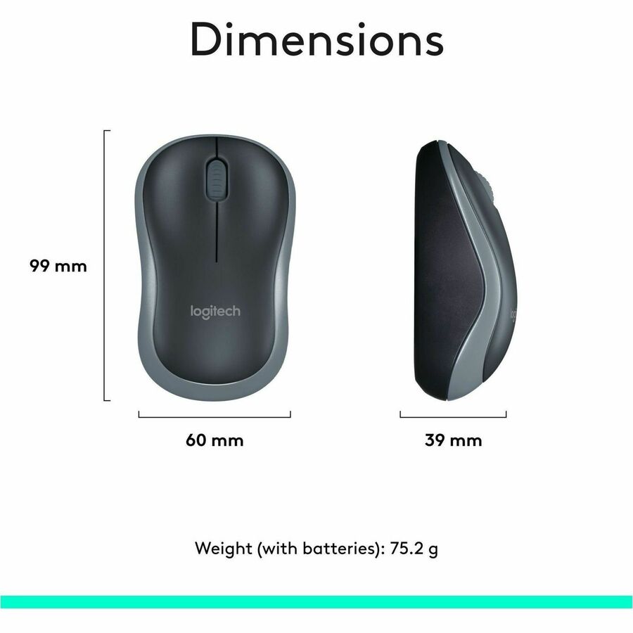 Logitech MK270 Wireless Keyboard and Mouse Combo for Windows, 2.4 GHz Wireless, Compact Mouse, Black