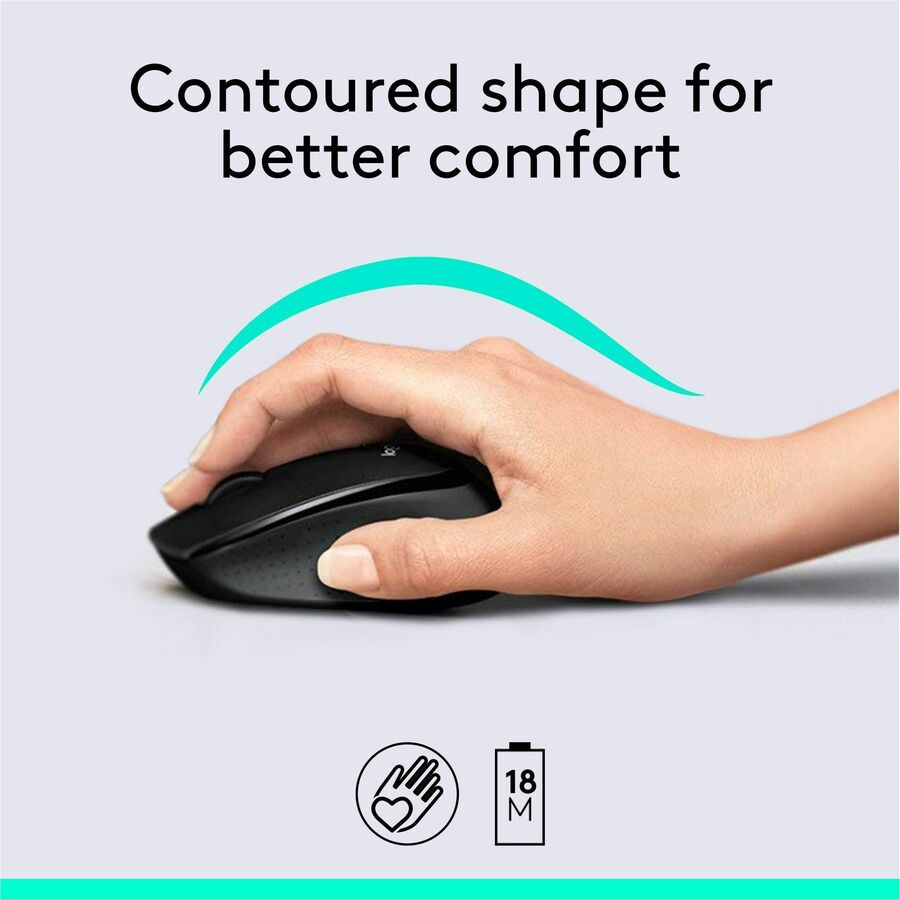 Logitech MK345 Wireless Keyboard and Mouse Combo - Full-Sized Keyboard with Palm Rest, Comfortable Right-Handed Wireless Mouse, 2.4 GHz Wireless USB Receiver