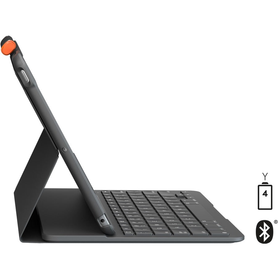 Logitech Slim Folio Keyboard/Cover Case (Folio) iPad (7th Generation), iPad (8th Generation), iPad (9th Generation) Tablet - Graphite