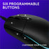 Logitech G203 Wired Gaming Mouse, 8,000 DPI, Rainbow Optical Effect LIGHTSYNC RGB, 6 Programmable Buttons, Black