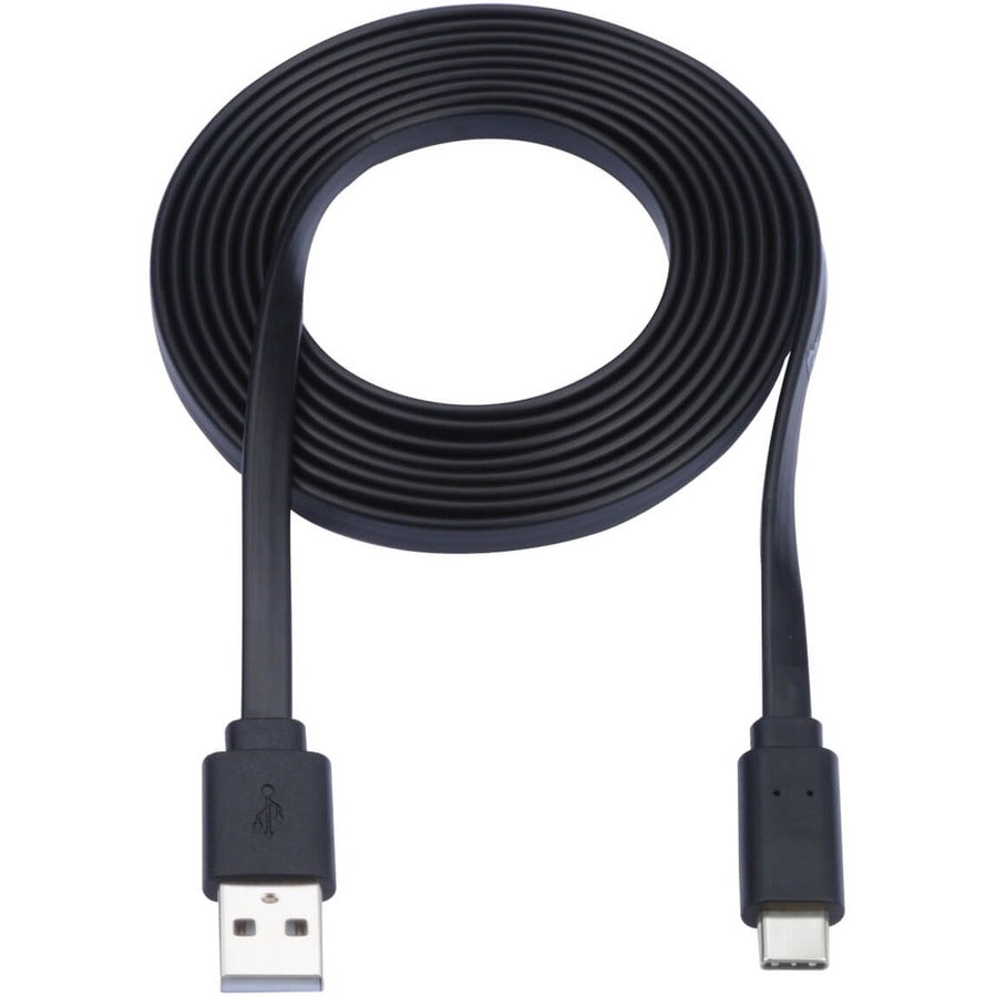 Eaton Tripp Lite Series USB-A to USB-C Flat Cable - M/M, USB 2.0, Black, 3 ft. (0.91 m)