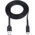 Eaton Tripp Lite Series USB-A to USB-C Flat Cable - M/M, USB 2.0, Black, 3 ft. (0.91 m)