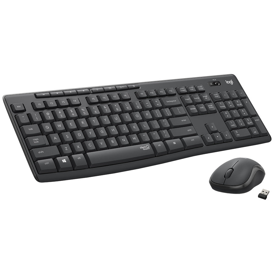 Logitech MK295 Wireless Mouse & Keyboard Combo with SilentTouch Technology, Graphite