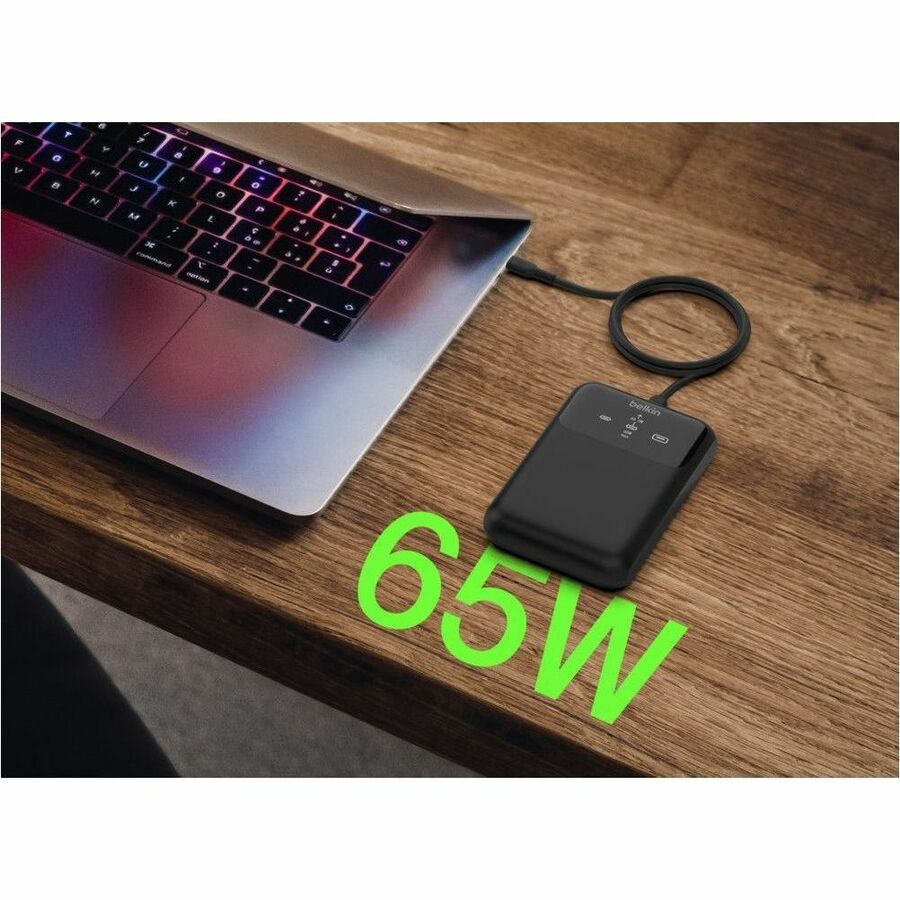 Belkin 65W 3-port USB Power Bank w/ Digital Display - 20K mAh - 2xUSB-C, 1xUSB-A - Portable Charger - w/ USB-C to USB-C Cable - Black