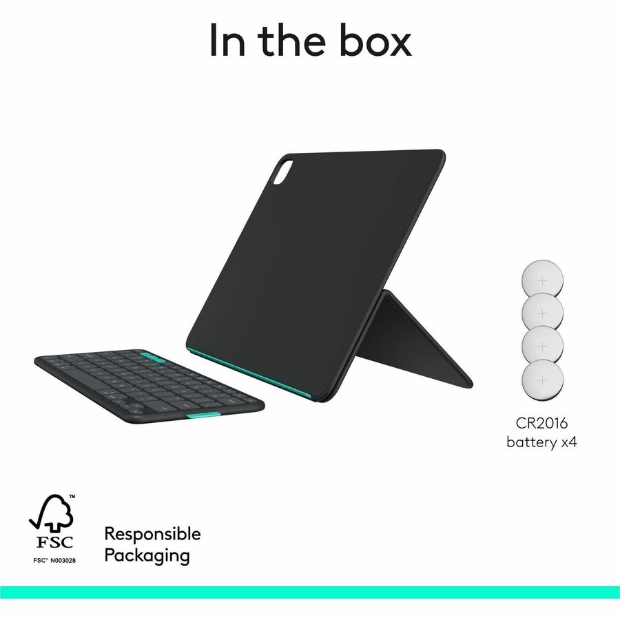 Logitech Flip Folio, Keyboard Case for iPad Pro 13-inch (M4) & iPad Air 13-inch (M2 & M3) (2024, 2025) - Graphite