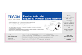 Epson C35MC003 ColorWorks 3500/4000 Media - Premium Matte 4