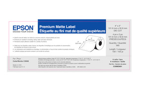 Epson C35GD003 ColorWorks 3500/4000 Media - 4"x6" High Gloss Label (Die Cut) - Box of 6 Rolls