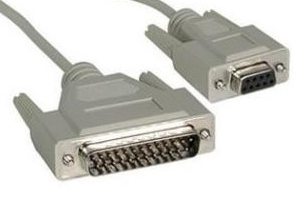 Epson CEPS-003G 6' Serial/Null Modem Cable, DB9F-DB25M, Dark Gray