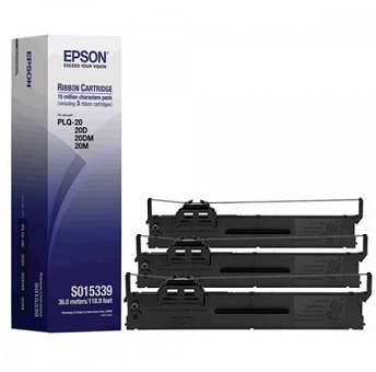 Epson C13S015339 Ribbon Cartridge, 1 Box of 3 Ribbons for the PLQ-20