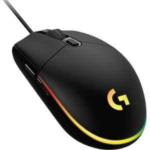 Logitech G203 Wired Gaming Mouse, 8,000 DPI, Rainbow Optical Effect LIGHTSYNC RGB, 6 Programmable Buttons, Black