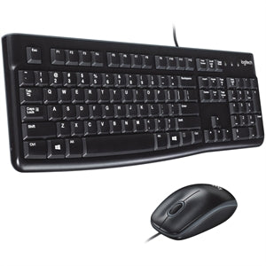 Logitech MK120 Wired Keyboard and Mouse Combo for Windows, Optical Wired Mouse, Full-Size Keyboard, USB Plug-and-Play