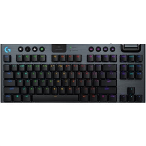 Logitech G915 X LIGHTSPEED TKL Low-Profile Wireless Gaming Keyboard, Double-Shot PBT Keycaps, Fully Programmable Keys, RGB Backlighting, Sleek Aluminum Finishing, GL Blue Clicky - PC/Mac