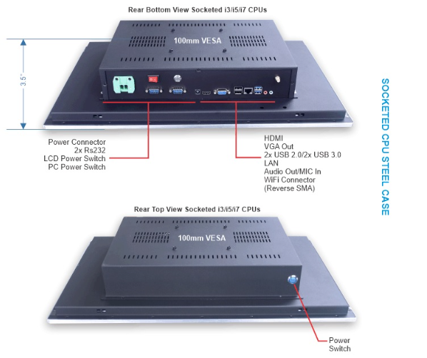 55 Inch Podium Touchscreen Kiosk Computer, i3, 8GB, 128GB SSD, Onboard Graphics, Win 10 LTSC TXJ-55M-I3
