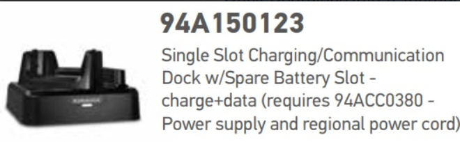 Datalogic Memor 12 94A150123 Single Slot Dock Charging/Data (Ethernet+USB C) with Spare Battery Slot