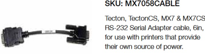 Honeywell MX7058CABLE MX7, Accessory, RS-232 Serial Adapter Cable, 6 Inches